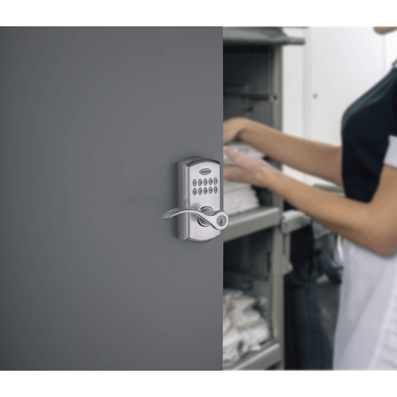 Kwikset SmartCode 955 Pembroke Light Commercial 10-Button Keypad Electronic Lever,