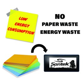 Santek EZ Door Sign(2nd gen) 2.9 Inch E-Paper Digital Signage, Rechargeable, Cordless, Tricolor eink Display featuring Customizable Messages with Low Power Consumption, School, Office & Business Sign