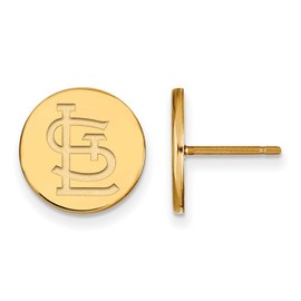 St. Louis Cardinals Logo Post Earrings (Gold Plated Sterling Silver)