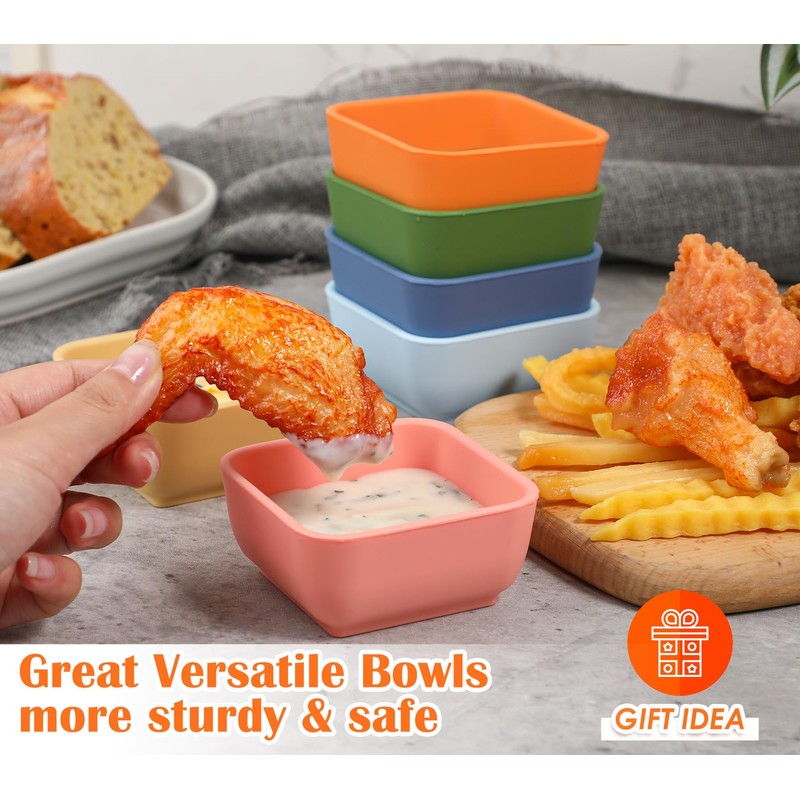 Webake Silicone Dipping Bowls, 3oz Small Pinch Bowls for Cooking