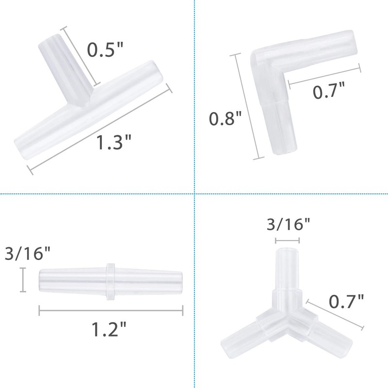 Pawfly Aquarium Airline Tubing Connectors Plastic Inline Valve, Fish Tank