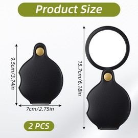 2 Pcs 20X Pocket Magnifying Glass, Rotating Folding Mini Magnifier Portable