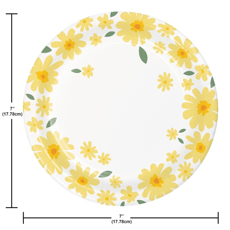 Trendware Sweet Daisy Dessert Plates, 24 ct