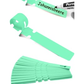 HomeTools.eu® 100 Labels for Plants Weatherproof Plastic 21 x 2 cm Green