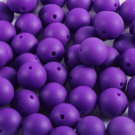 70Pcs Silicone Beads, 15mm Silicone Beads for Keychain Making Silicone Beads for Bracelet Making Necklace Making and Bulk Round Silicone Beads for Pens(Dark Purple)