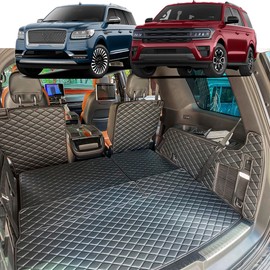 7DEEKEI for 2018-2025 Ford Expedition/Lincoln Navigator (no Max or L Models) Trunk Mat ＆ Rear Backrest Mat Cargo Liners All Weather Waterproof