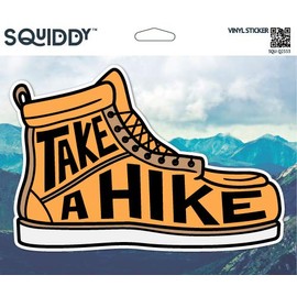 Squiddy Take a Hike Boot - Vinyl Sticker Decal for Phone, Laptop, Water Bottle (3" Wide)