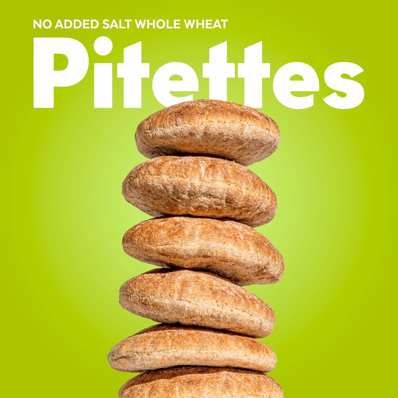 Toufayan No Added Salt Whole Wheat Pitettes Pita Bread -