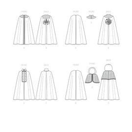 McCall's Men's and Misses' Costume Capes Sewing Pattern Kit, Design Code M8335, Sizes S-M-L-XL-XXL, Multicolor