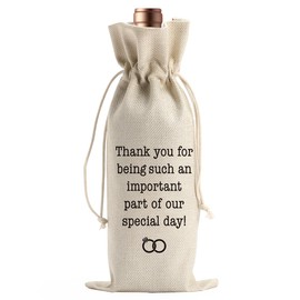 BARREEMO Wedding Officiant Wine Gift Bag Officiant Groomsmen Bridesmaid Proposal Gift Wedding Registry Guest Gifts Pairs Well with Wedding Planning Wine Bags