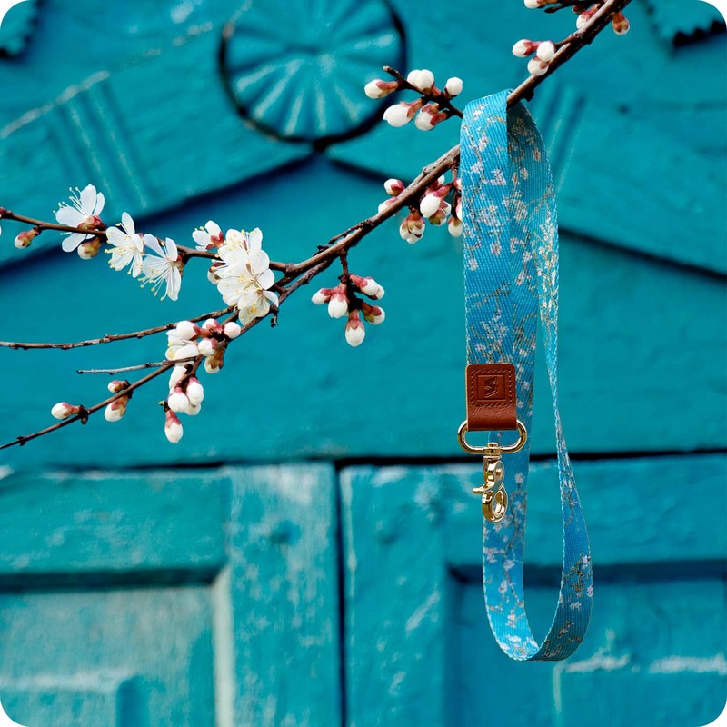 Senlly Neck Lanyard Strip with Genuine Leather for Keys, ID