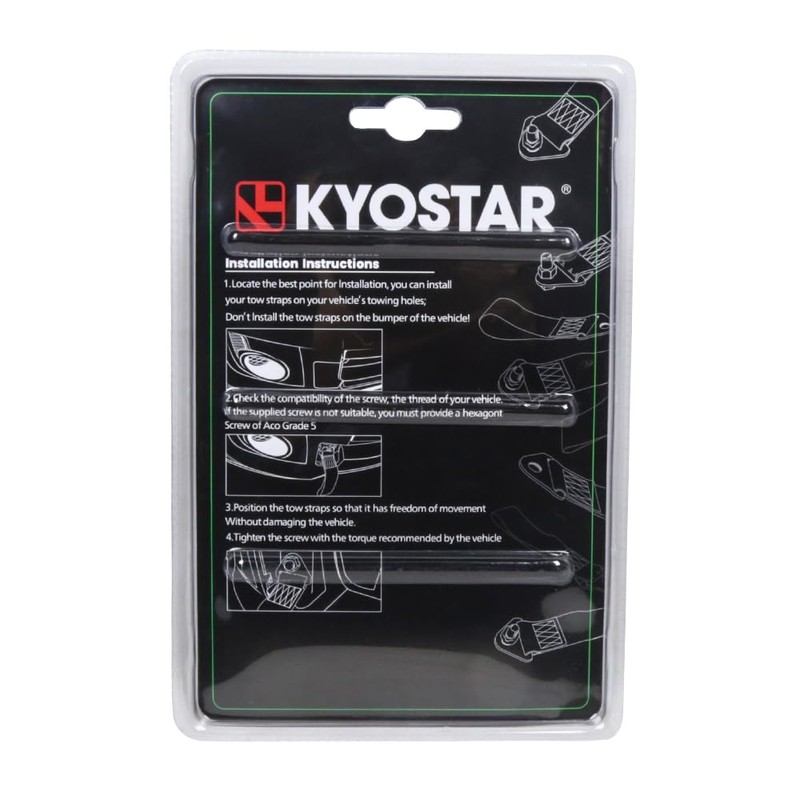 Kyostar Universal Racing Tow Strap for Front or Rear Bumper