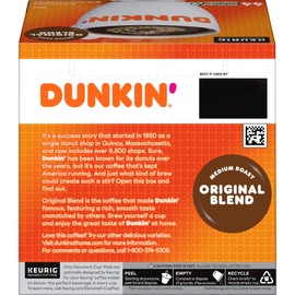 Dunkin' Original Blend Medium Roast Coffee, 176 Keurig K-Cup Pods