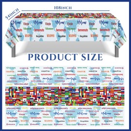 Oudain 3 Pcs International Flag Table Cover World Flag Table Cover Patriotic Table Cloth Disposable Plastic Table Cloth Decorations for Celebration Beer Birthday Party Soccer Sports Events Supplies