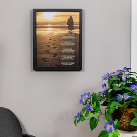 Dicksons Footprints Poem Sepia Sunset 15 x 12 Wood Decorative Wall and Tabletop Frame