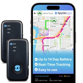 (2 Pack) Spytec GPS Smart Mini GPS Tracker for Vehicles Cars Trucks Loved Ones, Fleets, Hidden Tracker Device for Vehicles with Unlimited US and Worldwide Real-Time Tracking App - USA Made Tech