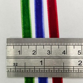 Chenkou Craft 30 Yards 1/4" Velvet Ribbon Total 30 Colors Assorted Lots Bulk (Multicolored, 1/4"(6mm))