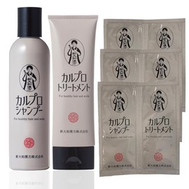 Shin Yamato Kanpo Calpro Shampoo Treatment Set, 8.5 fl oz (240 ml) / 4.5 oz (130 g), Formulated with Japanese and Chinese Plants, Scalp Care, Calpro Treatment