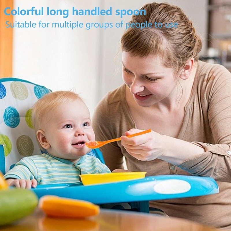 Plastic Spoons, 10 Pcs Reusable Long Handled Teaspoons Ice Cream