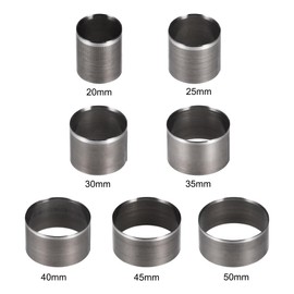 sourcing map 7Pcs Leather Cutting Dies Set Round Punch 20mm 25mm 30mm 35mm 40mm 45mm 50mm High-Speed Steel Hollow Punching Tool for Handmade DIY Leather Craft