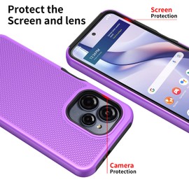Mocotto for BLU View Speed Ultra 5G Case with Tempered Glass Screen Protector Dual Layer Heavy Duty Shockproof Protection (Purple)