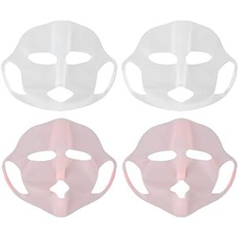 Mascarilla Facial de Silicona, 4 Piezas Envolturas Faciales de Silicona Mascarillas Hidratantes para Cubrir Tratamientos de Máquinas Cuidado de la
