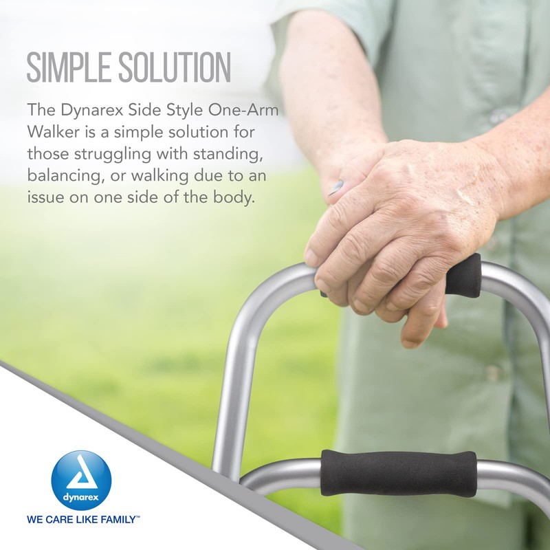 Dynarex 10164 Side Style One-Arm Walker, Adjustable Height up to