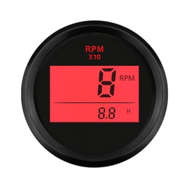 ELING Waterproof Engine Digital Tachometer REV Counter 9990 RPM Gauge with Hour Meter 52mm 12V 24V with Backlight