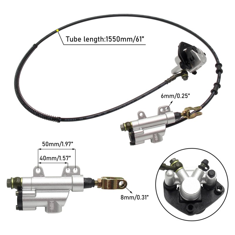 Hydraulic Rear Brake Caliper Cylinder w/Pad for Go Kart Drift