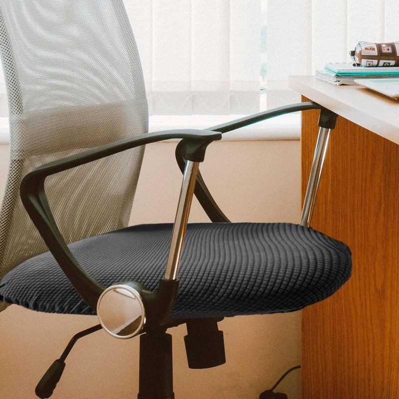 Luckious Black Waterproof Office Chair Cover,Stretch Chair Cover Protector,Removable Washable