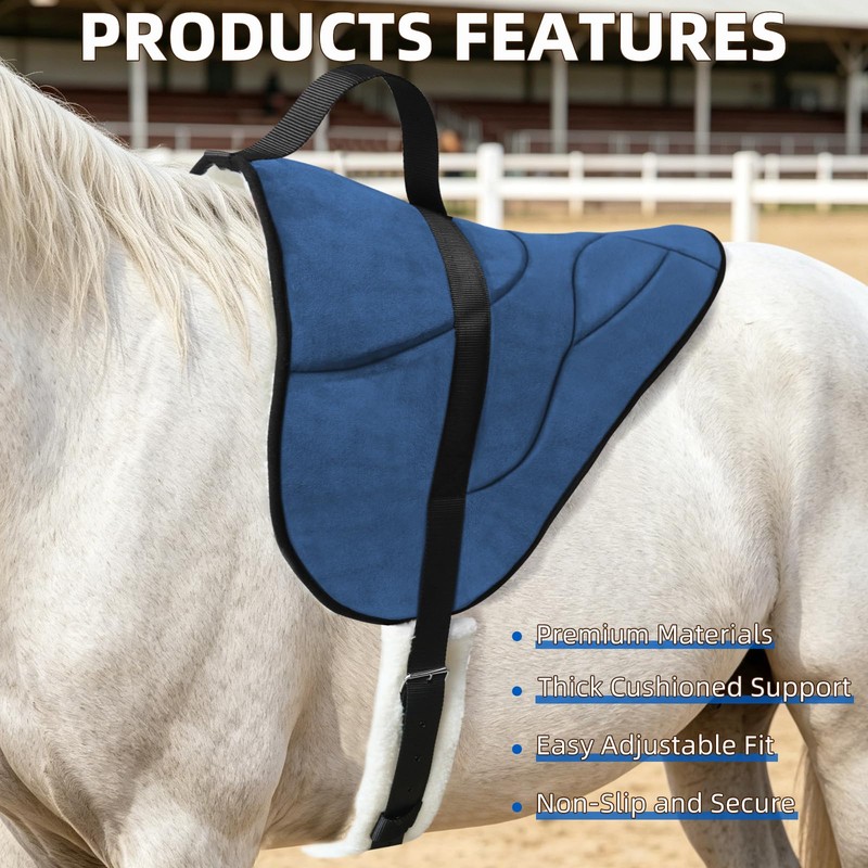 LWITDOG Bareback Pad for Horses, Anti-Slip Horse Saddle Pad with