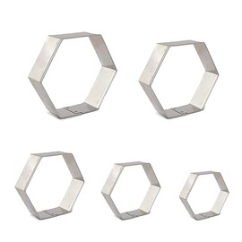 Juego de 5 cortadores de galletas con formas hexagonales de varios tamaños para galletas, tartas y sándwiches