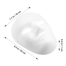 MAGICLULU 4 Pcs White DIY Full Face Masks DIY Unpainted Masquerade Mask Paper Mache Masks for Mardi Masquerade