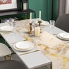 Table Runner Linen Table Runner Spring Abstract Art Beige Marble