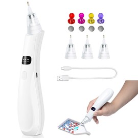 Cordless Electric Diamond Painting Pen Vacuum Diamond Art Pens No Wax Needed Diamond Painting Accessories Pen for DIY Art Beginners (White)