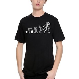 Animation Shops Alien Evolution Movie T-Shirt (Large) Black
