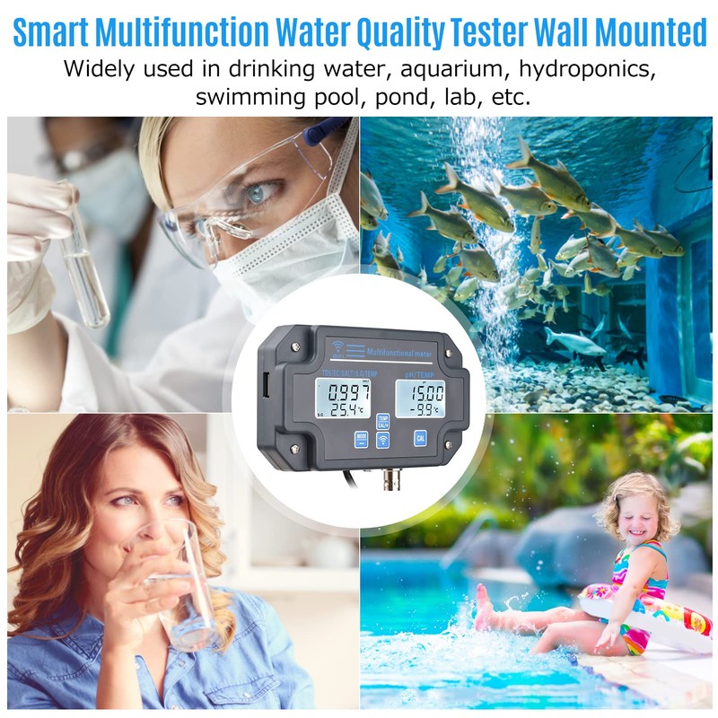 REFENG WiFi Digital Water Quality Tester, Wall Mounted 6 in