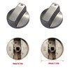 YANWANDEFA 4 Pcs 6MM Gas Hob Knobs Silver Cooker Hob