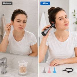 Electric Ear Irrigation Kit for Adults – 3-Pressure Rinse System with Dual Tanks & Water Temperature Display