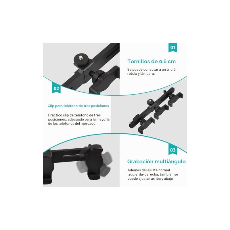 Soporte universal para telfono celular, soporte ajustable para trpode, adaptador