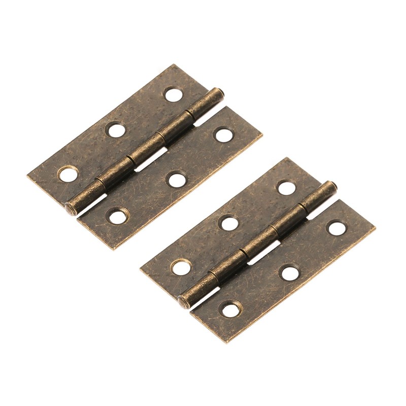 Dophee 2Pcs 2.56"x1.57" Retro Style Antique Bronz Iron Decorative Hinges