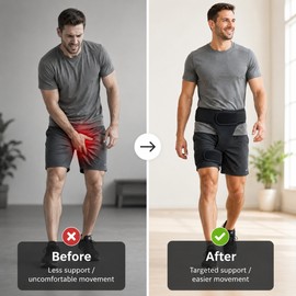 Groin Compression Wrap for Hip & Thigh Support – Adjustable Neoprene Brace for Daily Movement