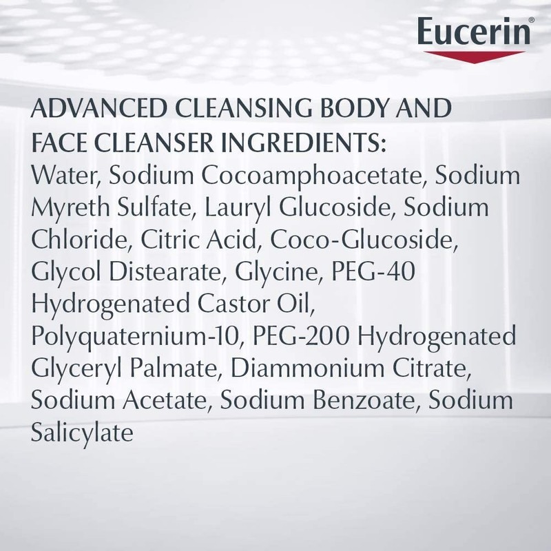 Eucerin Advanced Cleansing Body & Face Cleanser 16.9 Ounce (Pack