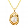 Lorram - Elegant Pearl Center 18k Gold Plated Necklace
