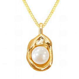 Lorram - Elegant Pearl Center 18k Gold Plated Necklace