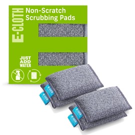 E-Cloth Non-Scratch Scrubbing Pads, Non-scratch Kitchen Scrub Sponge, 300 Wash Guarantee, Gray, 4 Pack