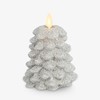 Luminara Glitter Flameless Candle North Tree (Silver, 3.3" x 4.3")
