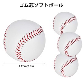 Baseball Soft Softball Ball Practice Pack of 4 PVC Outer Skin and Rubber Core Soft Baseball White Softball for Baseball, Throw, Catch, Hitting, Training, Baseball Game, Outdoor Sports