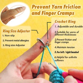 SGIBYN 6 Pack Adjustable Crochet Tension Ring for Crocheting, Cat Crochet Yarn Guide Control Rings for Tension, Yarnmate Crochet Knitting Loop Ring