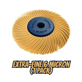 Dedeco Sunburst Radial Bristle Discs - 2"(50mm) Dia, TC Bristle, 3-Ply, 1/4”(6mm) Arbor, Cleaning Buffer Polisher Rotary Tool Accessories, Extra-Fine 6 Micron Grit, Aluminum Oxide - 1 Pack